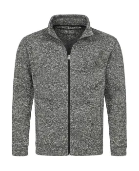 Veste polaire en tricot manches longues - Homme - ST5850 - gris foncé mélange 